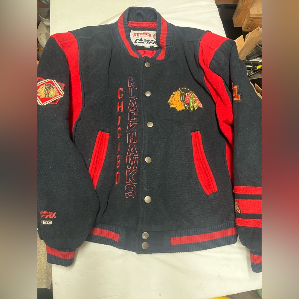 Campri Chicago Blackhawks Vintage USA College Jacket NHL Ice Hockey Size: Xl